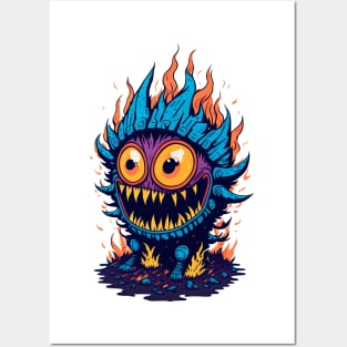 Colorful Creature with Big Eyes Posters and Art